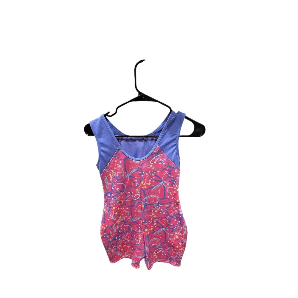 Cat & Jack Kids Girls Leotard Gymnastics Dance‎ Outfit Size XL 14 Pink Blue